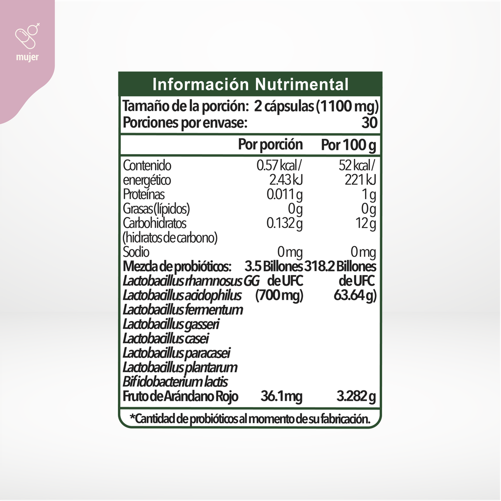 Probióticos fem Complex 60 cápsulas de 550 mg
