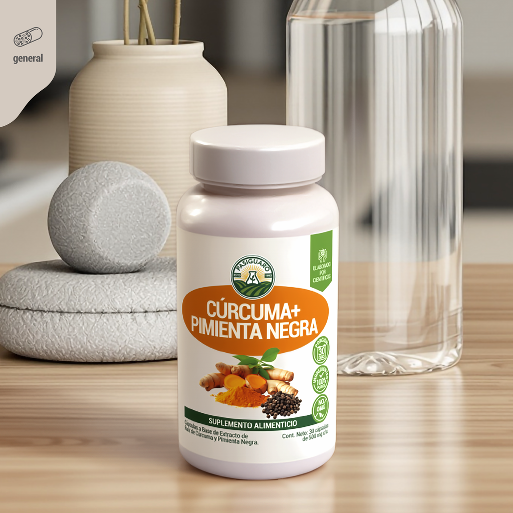 Cúrcuma más Pimienta negra 30 caps de 500 mg