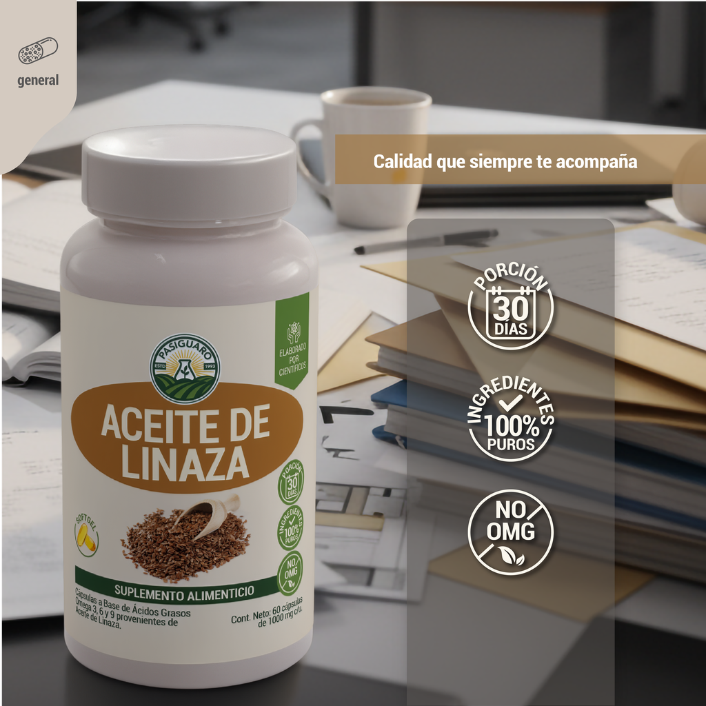 Aceite de Linaza 60 caps de 1000 mg