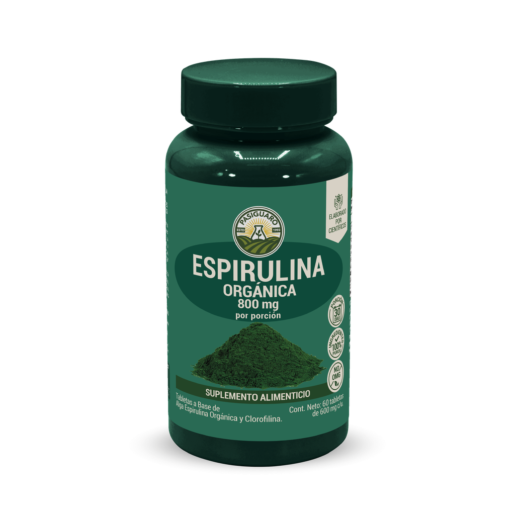 Espirulina Orgánica 60 tabletas de 600 mg