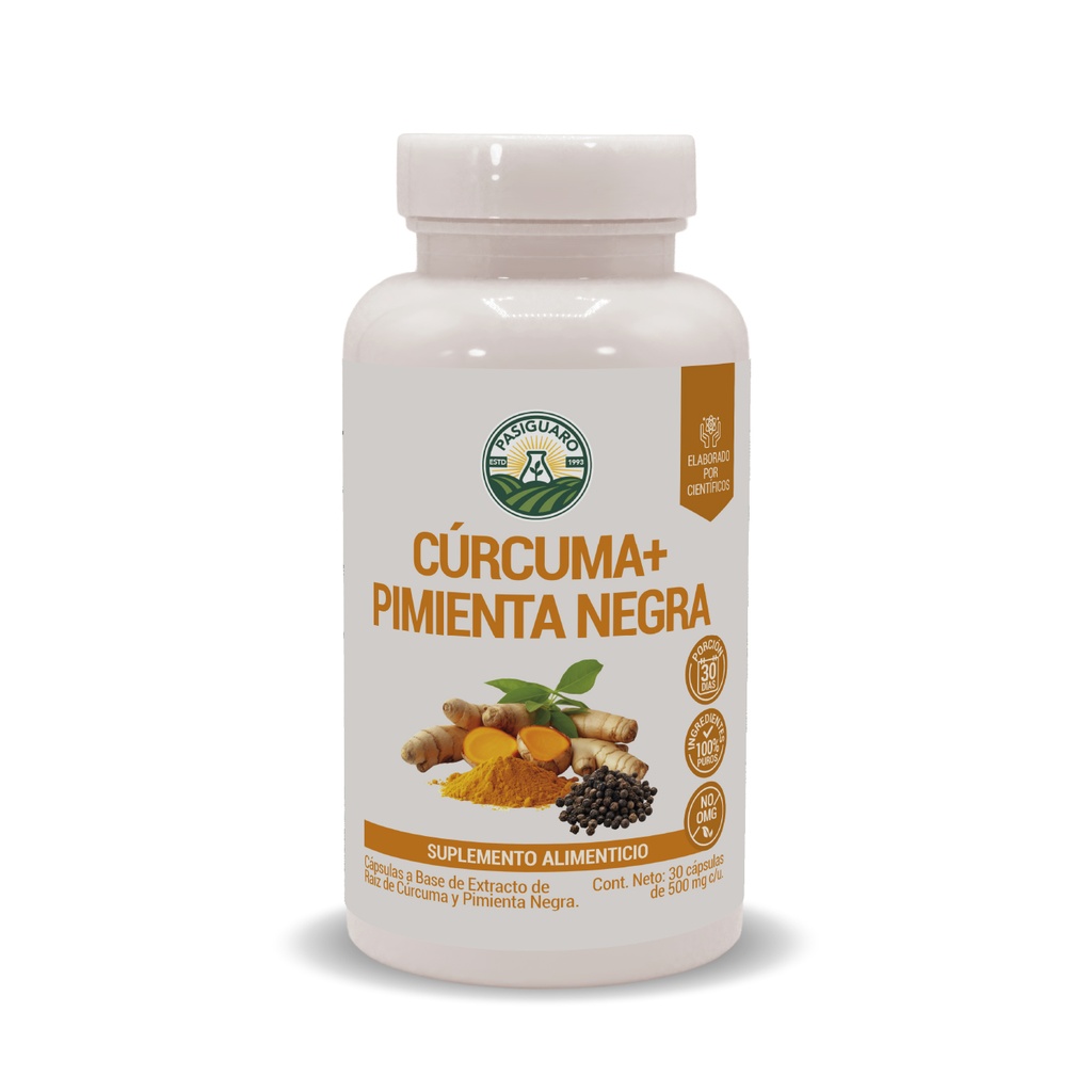 [15-202] CÚRCUMA + PIMIENTA NEGRA 30 CÁPSULAS DE 500 MG