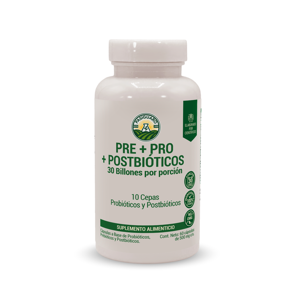 [15-222] PRE + PRO + POST Bióticos 60 cápsulas de 500 mg